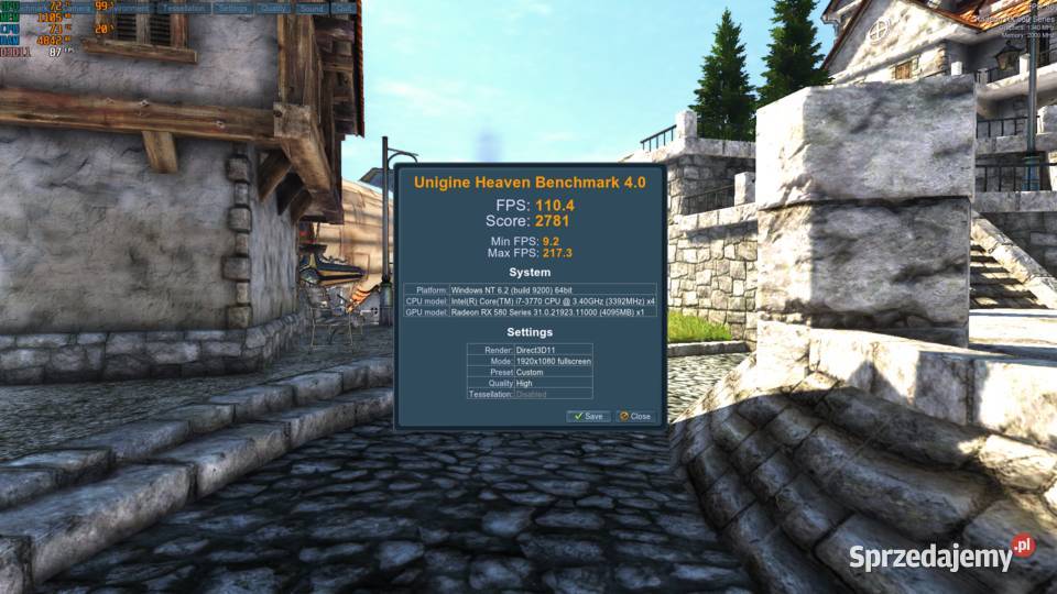 KOMPUTER GAMINGOWY i73770 RX 580 8GB 1080p RGB Ostrów Wielkopolski