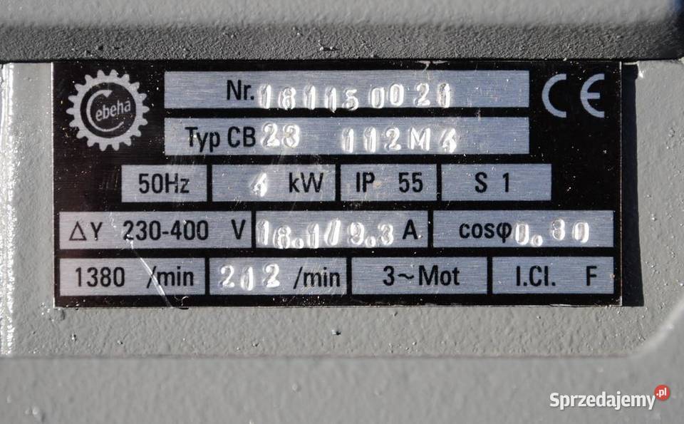 Motoreduktor 4kw 212obrmin Kargowa