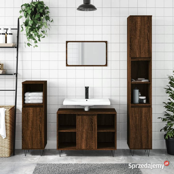 Szafka łazienkowa brązowy dąb 30x30x100 WM831563 Warszawa