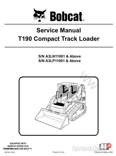 Bobcat T190 instrukcja naprawy Kielce sprzedam