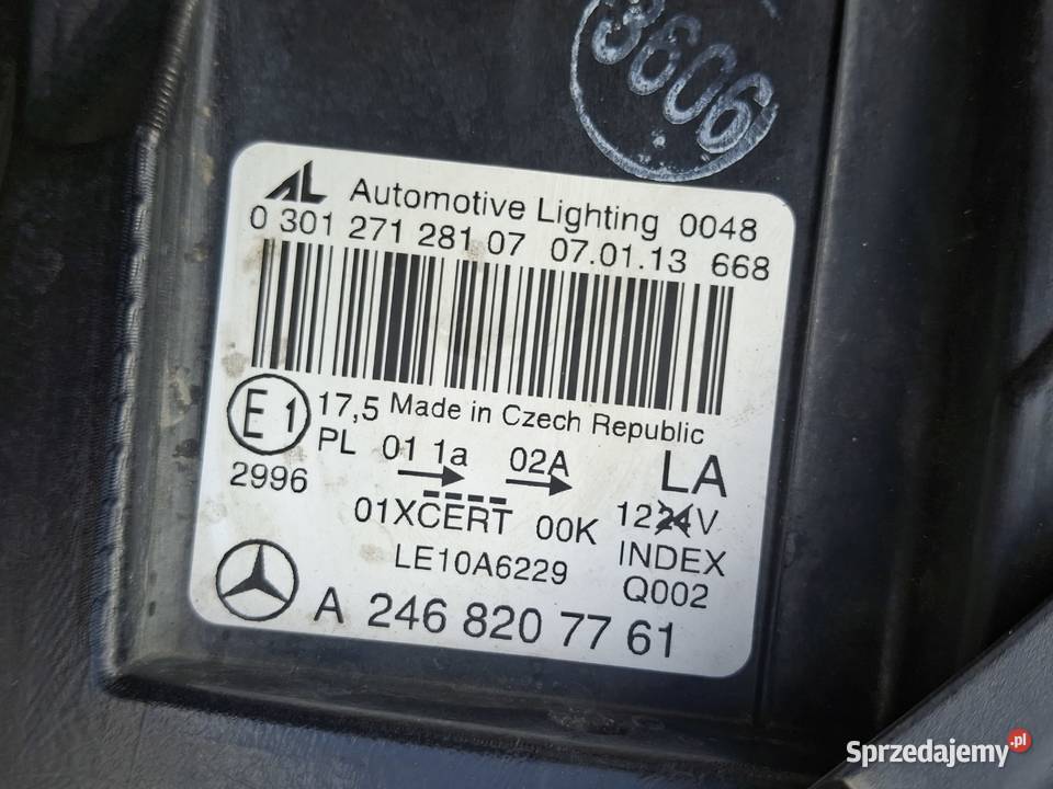 MERCEDES BKLASA W246 REFLEKTOR LAMPA BIXENON lubuskie Bieleń