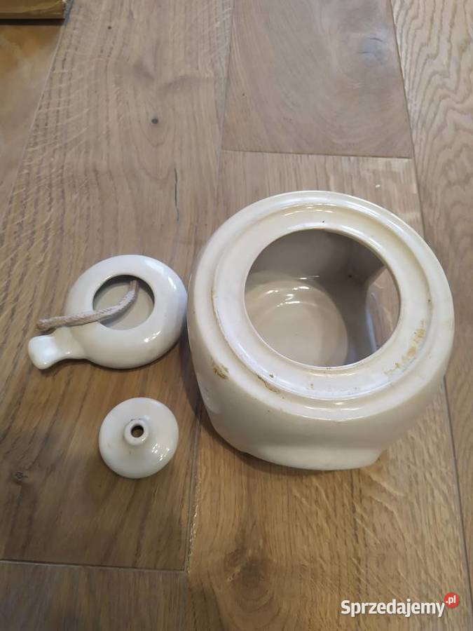 Kominek ceramiczny lampa oliwna biała PRL Pozostałe podkarpackie Stalowa Wola