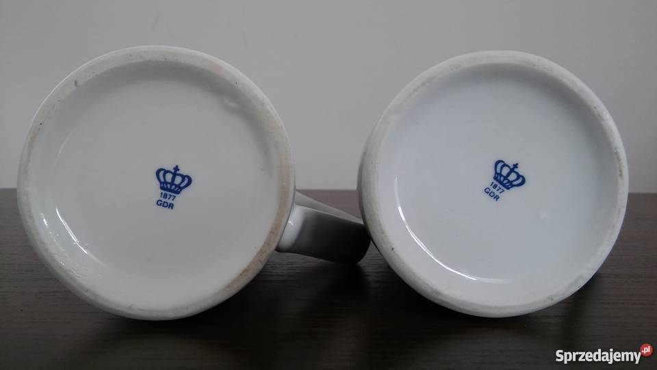 Porcelanowe kufle LIPPELSDORF 1877 GDR sygnowane