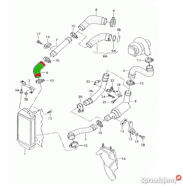 RURATURBO INTERCOOLERA VW SEAT SKODA 6Q0145834 turbosprężarki Bielsko-Biała