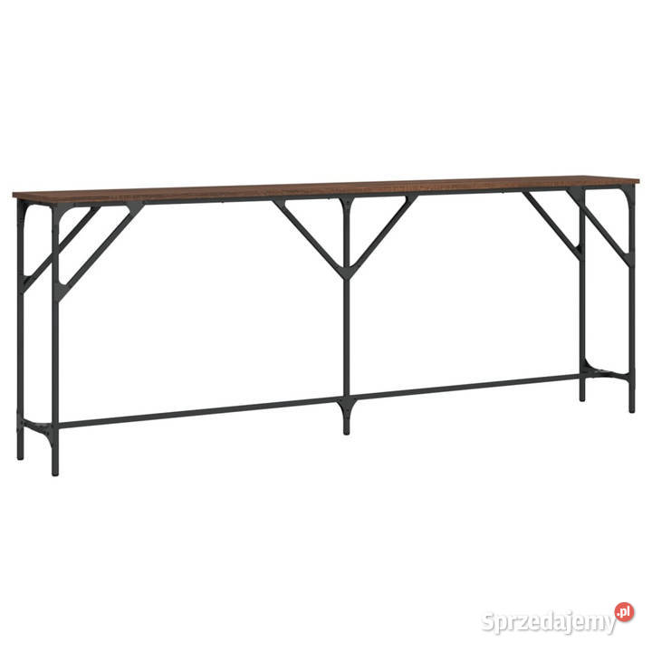 Stolik konsolowy brązowy dąb 200x29x75 WM837781