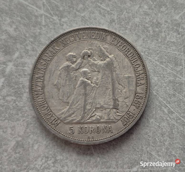 94 AUSTROWĘGRY srebro 5 Koron 1907 r KB Wola Kruszyńska