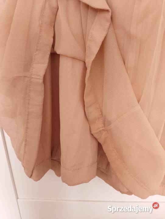 Sukienka maxi szyfonowa brudny róż beżowa na ASOS dolnośląskie Wrocław