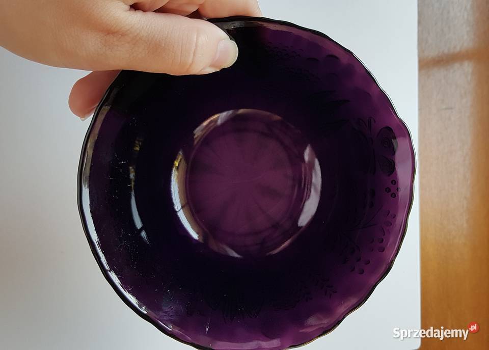 Miseczka Łączka Ząbkowice kolorowe szkło Porcelana i szkło