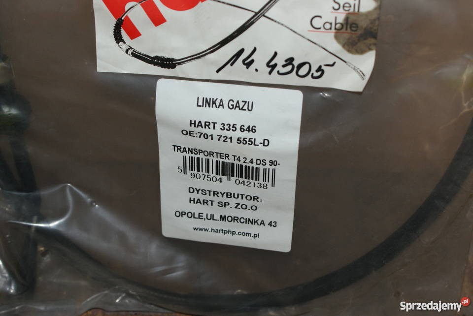 cięgno linka gazu AAB 24D TRANSPORTER 9196 VW Części Białobrzegi