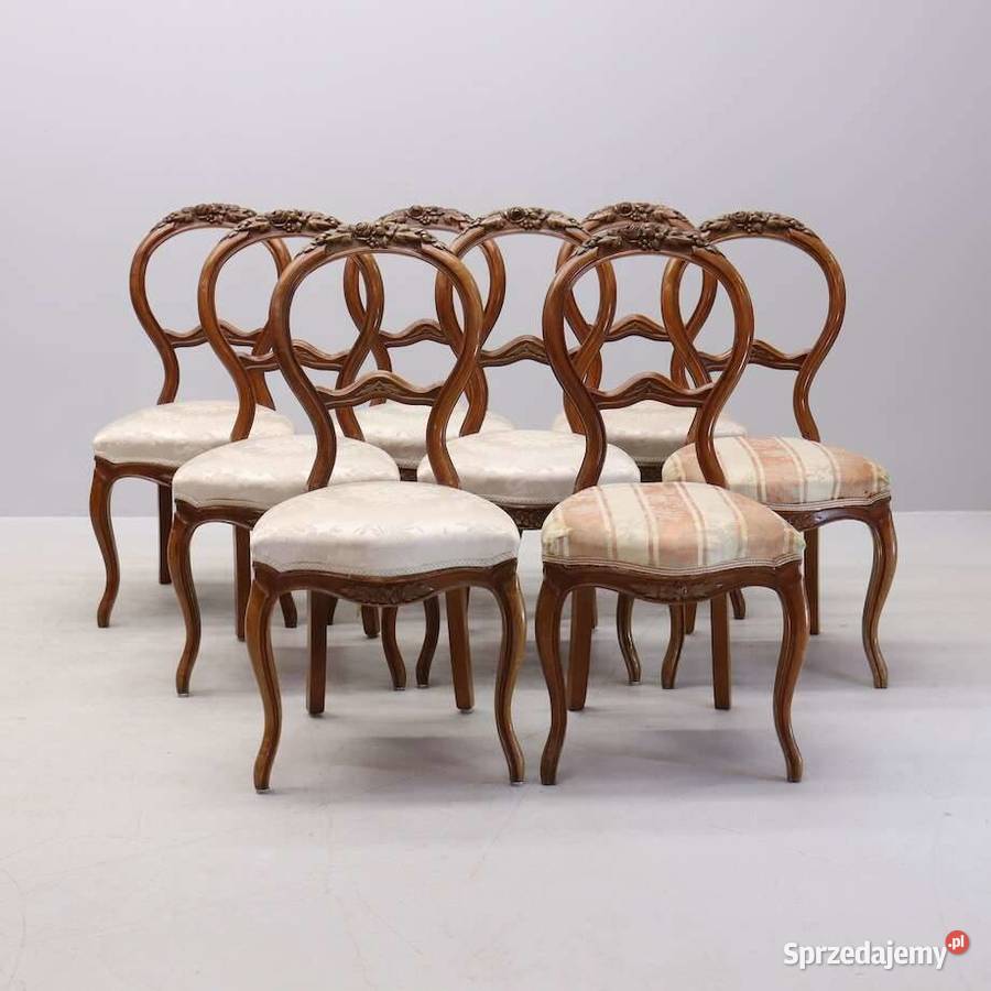 Krzesła Neo Rococo 8 1900 r wielkopolskie