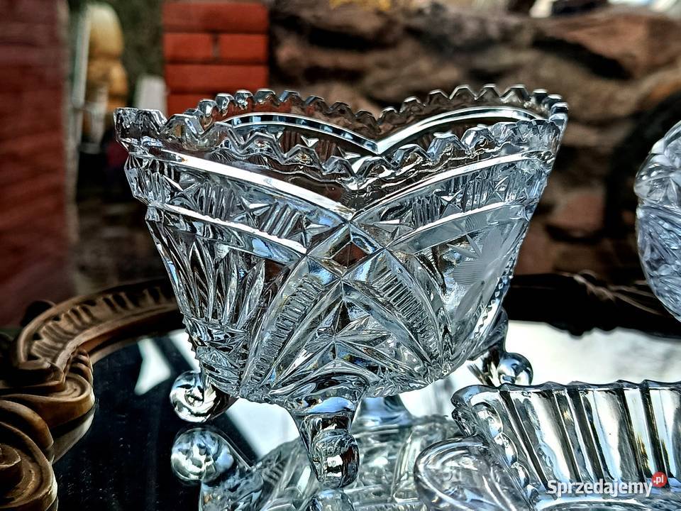 Zestaw kryształów gondola bomboniera taca lubuskie Klenica