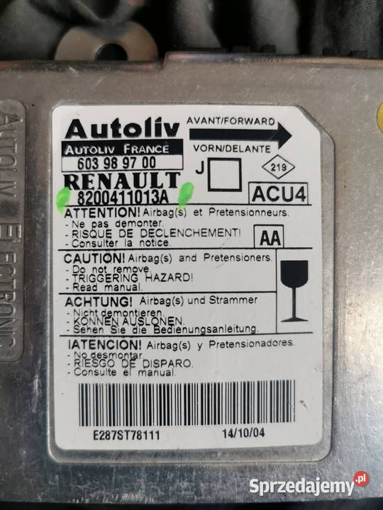 SENSOR MODUŁ AIRBAG 8200411013A RENAULT SCENIC Margonin sprzedam