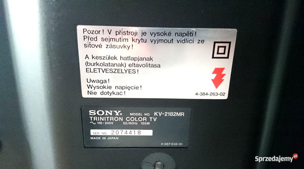 telewizor Sony Trinitron Color 21 kolor mazowieckie Warszawa