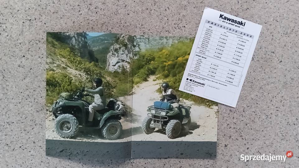 KAWASAKI Quad ATV KFX KVF KLF Prospekty Ulotki przewodnik śląskie Bytom sprzedam