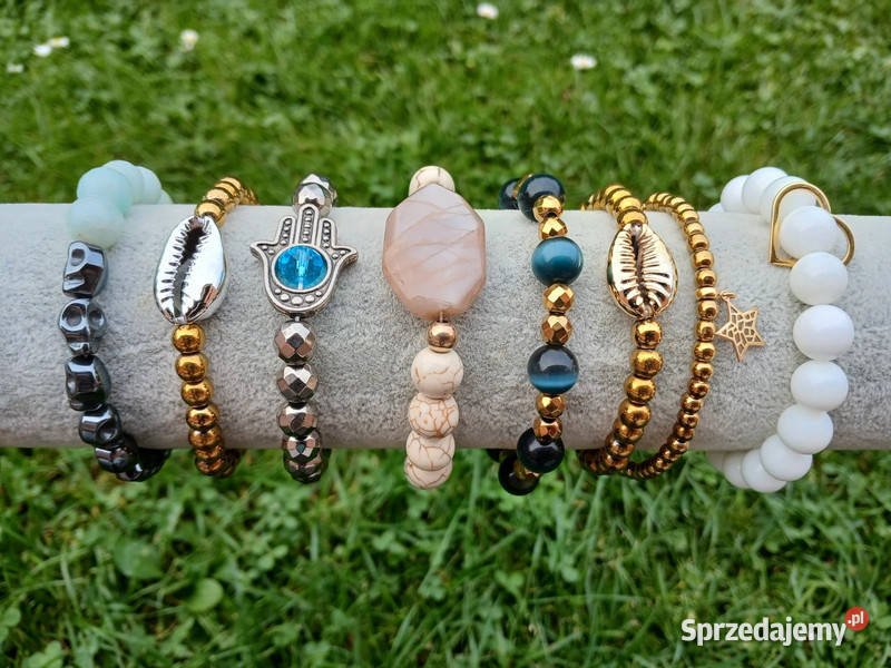 Bransoletki damskie 8 sztuk HematytHowlitAgat Bransoletki Kielce