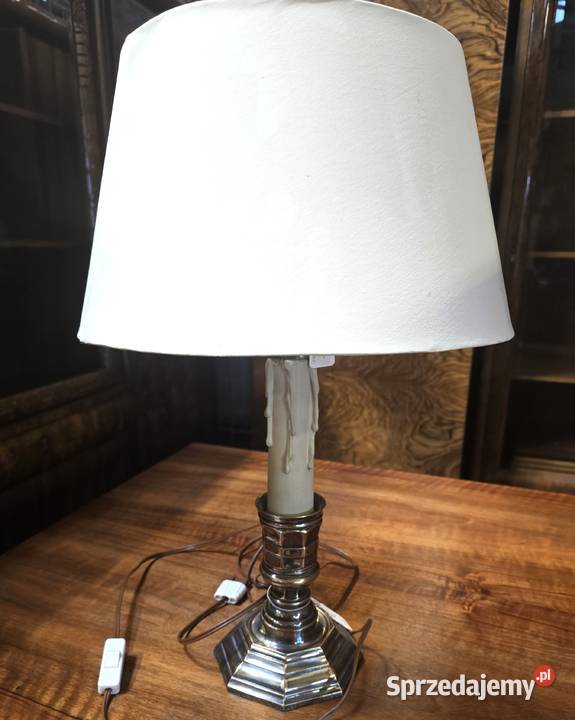 WYPRZEDAŻ Lampa stołowa wzór świecznik Glamour Bronisze