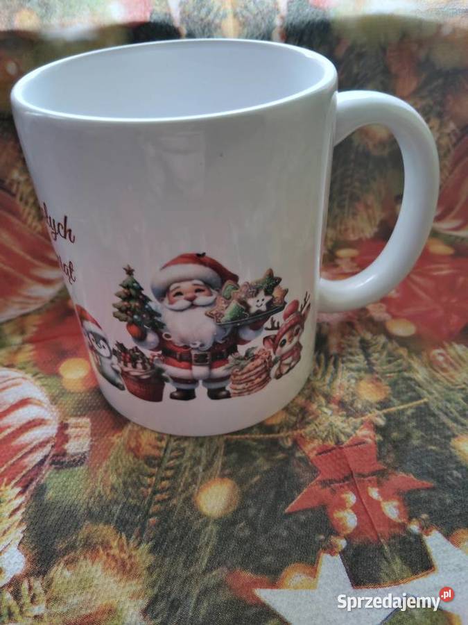 Kubek świąteczny z napisem wesołych świąt Sosnowiec