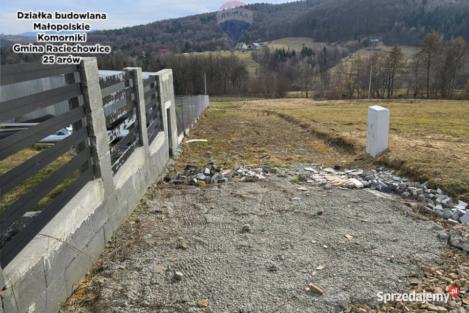 Działka 25a Komorniki Raciechowice małopolska Sprzedaż sprzedam