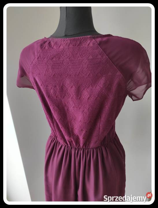 HM Burgundia sukienka 40 L piękny kolor rękawek Odzież damska mazowieckie