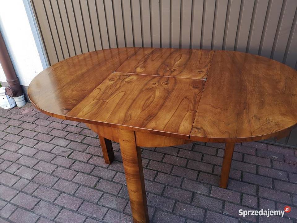 Stół ARTDECO Okrągły 100 Orzech Rozkładany Stary Swarzędz