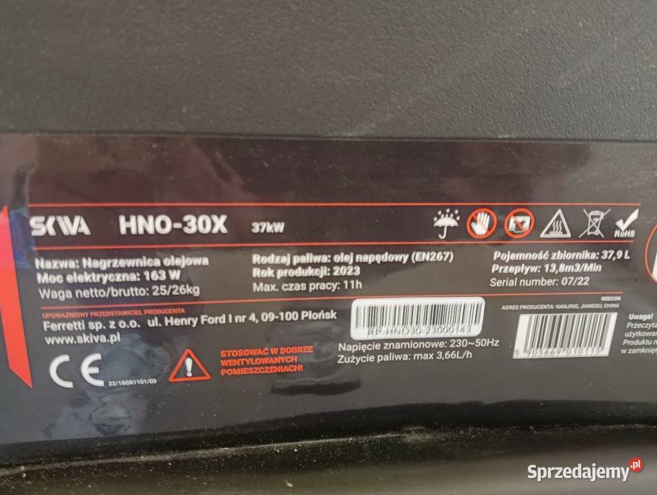 Nagrzewnica olejowa na wynajem Odolanów