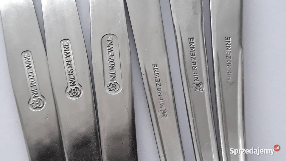 Widelce obiadowe KRATKA Polwid sztućce PRL śląskie Dąbrowa Górnicza