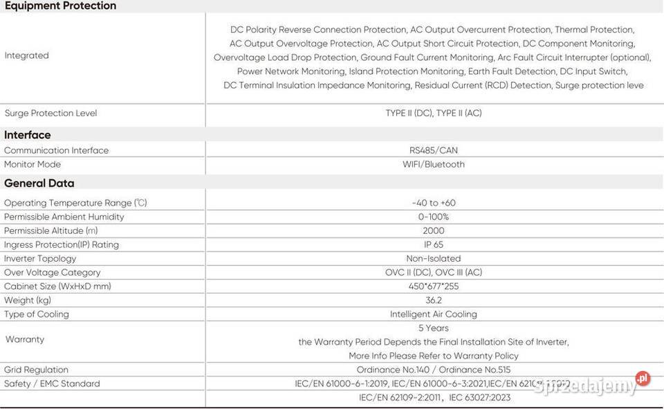 Inwerter hybrydowy DAH SOLAR 8K LV LP3 małopolskie