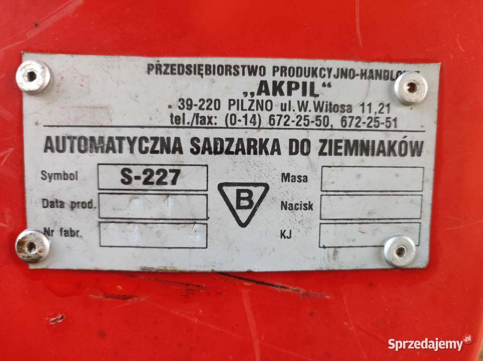 Sadzarka do ziemniaków AKPIL S227 mazowieckie Kozienice
