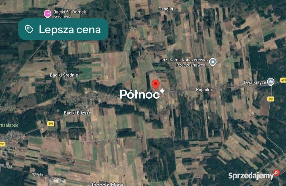 DZIAŁKA 17 100m Z MPZP BACIKI BLIŻSZE asfalt Baciki Bliższe