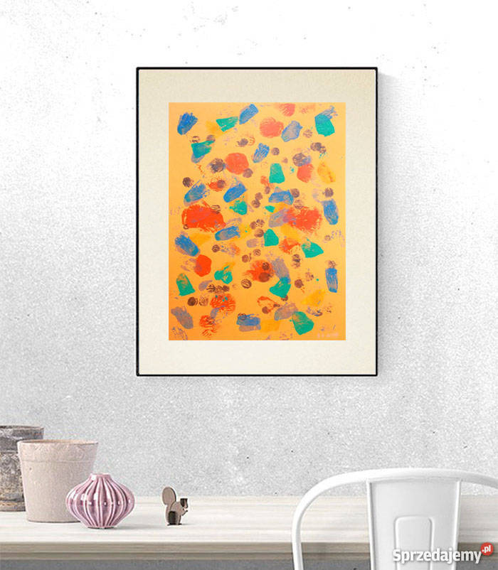 kolorowa dekoracja abstrakcja rysunek odcienie pomarańczowego  Dekoracje i ozdoby Szczecin