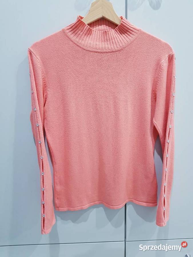 Damski dzianinowy sweter z kryształkami śląskie