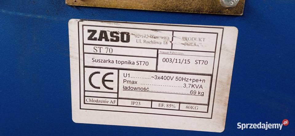 Suszarka Topnika ZASO ST70 łódzkie Łódź