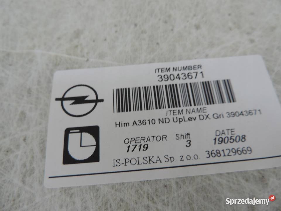 PODSUFITKA OPEL ASTRA K V KOMBI 39043671 osobowe