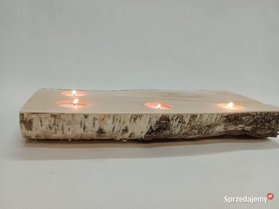 ŚWIECZNIK Z DREWNA BROZOWEGO ŚWIECZNIK TEALIGHT Świeczniki Żagań sprzedam