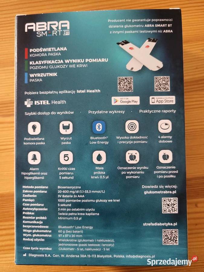 ABRA Smart BT Zestaw do pomiaru poziomu glukozy mazowieckie Warszawa