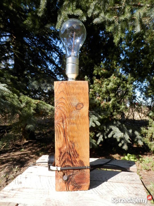 Lampa ręcznie wykonana ze starej belki zachodniopomorskie Szczecinek