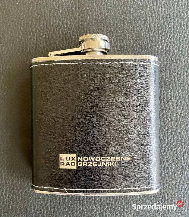 Piersiówka stalowa w skórze 6 oz NOWA Warszawa