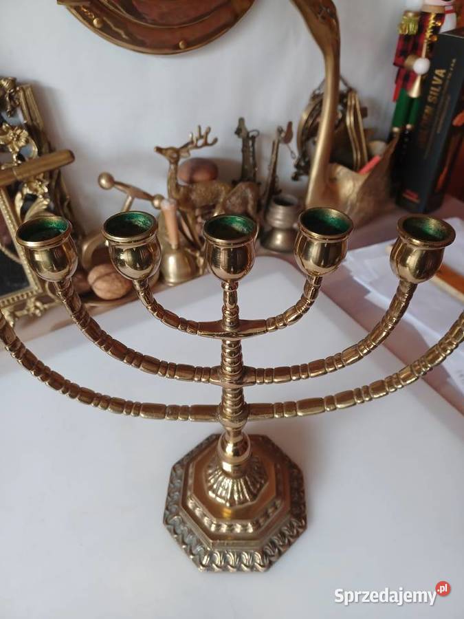 Świecznik mosiężny menora Poznań