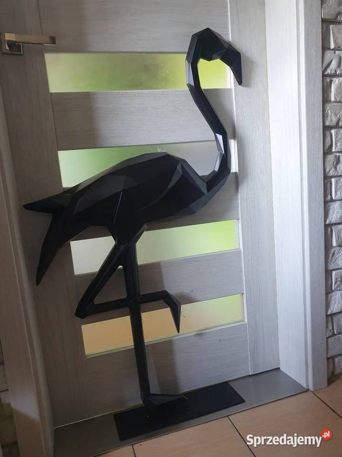 Flaming figura rzeźba duży wielokątny ptak Solnica