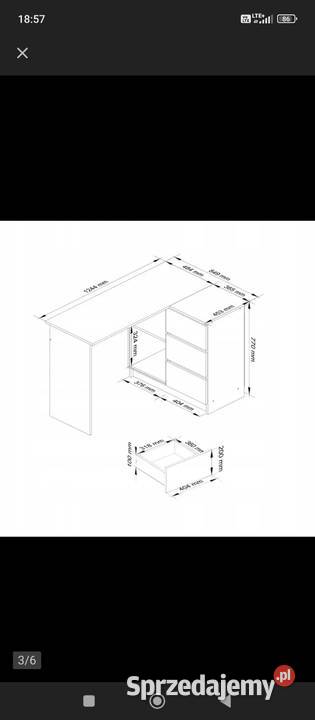 Biurko narożne prawe