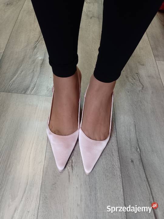 40 Różowe Pudrowe czółenka szpilki wieczorowe z małopolskie Kraków