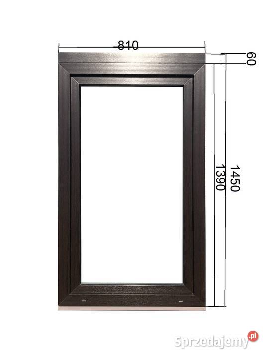 Okna ciemny dąbbiałe PCV 810 x h139060 Toruń