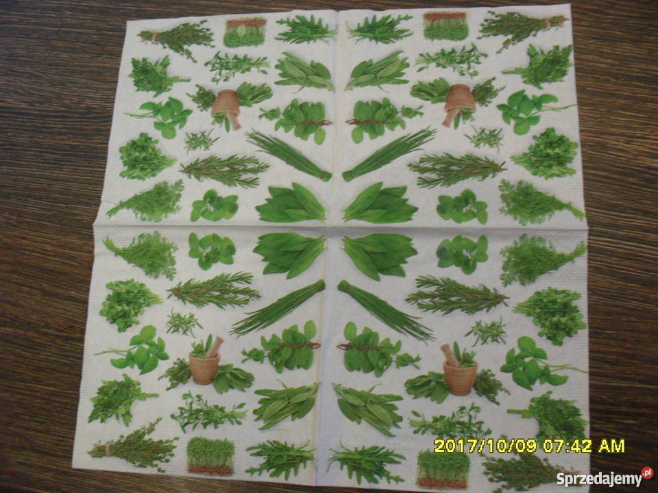 Zestaw serwetek do decoupage z ziołami Bochnia