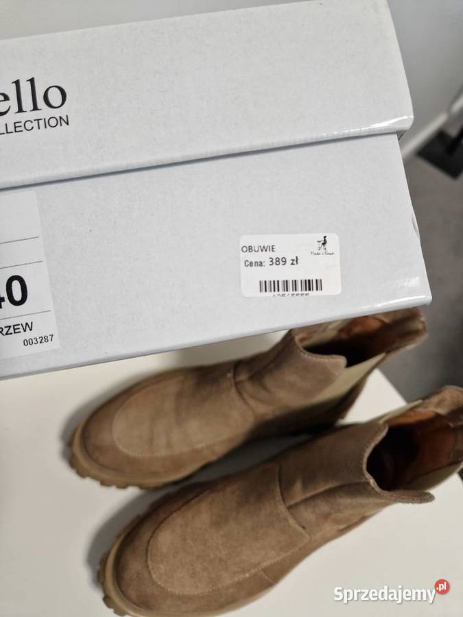 Skórzane botki w kolorze beżowym zachodniopomorskie