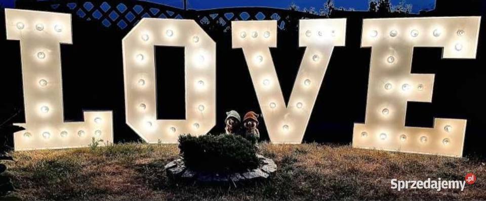 Napis LED LOVE Wynajem Cyfra 18 Wesela Rocznice