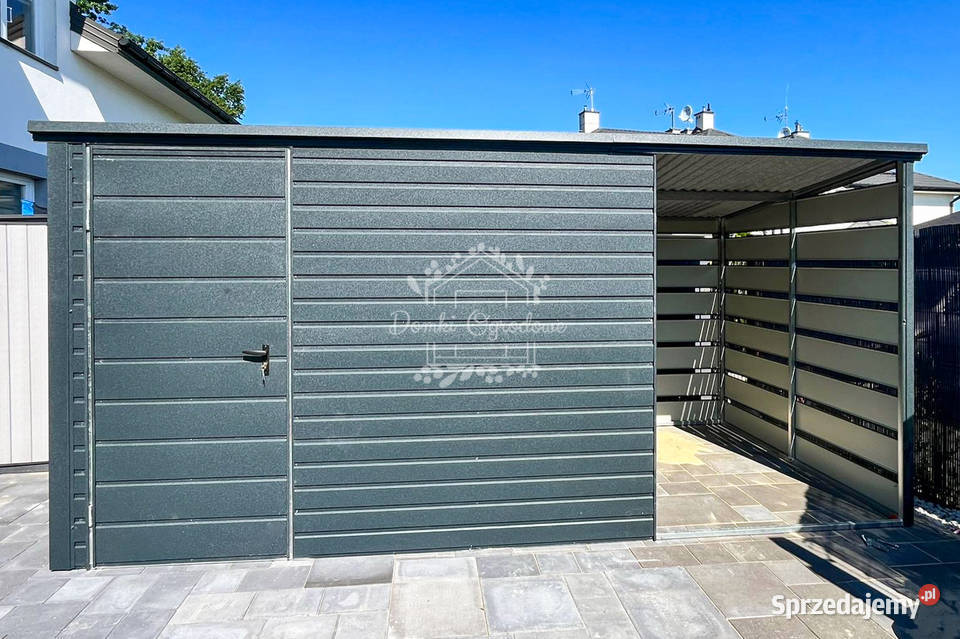 Domek ogrodowy 25x3m wiata 15m Drzwi Antracyt Łódź