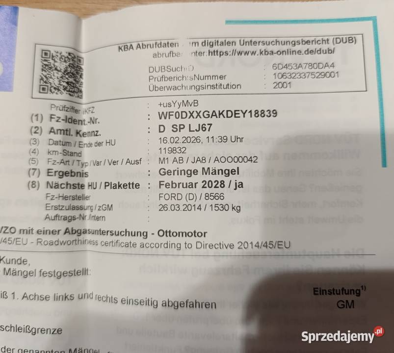 Ford Fiesta 12 benzyna 2014r 5 drzwi Rok produkcji 2014 śląskie