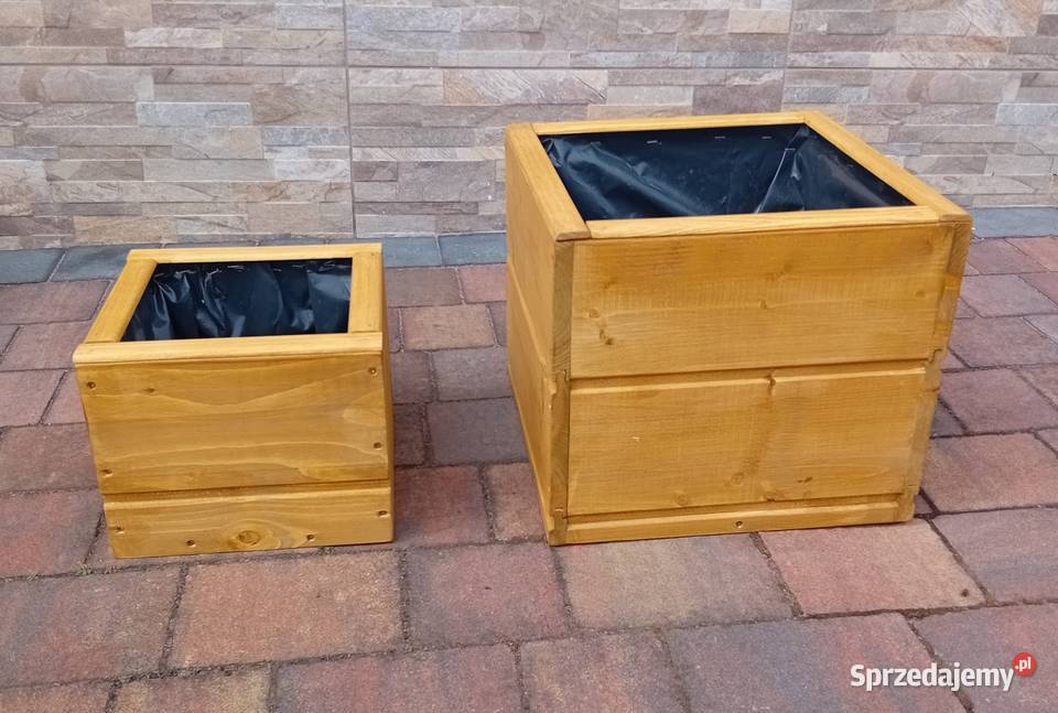 Doniczki drewniane małopolskie Bulowice sprzedam