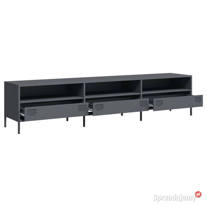 Szafka RTV czarna 202x39x435 stal walcowana na RTV Warszawa sprzedam