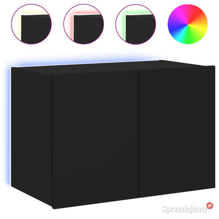 Ścienna szafka TV z LED czarna 60x35x41 WM837304